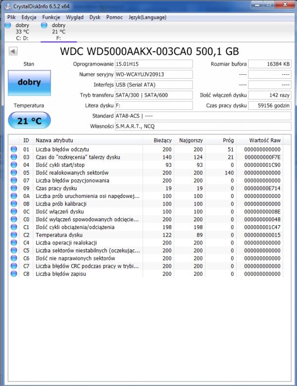 WESTERN DIGITAL WD5000AAKX 7.2K 500GB SATA III 3,5'' - obrazek 3