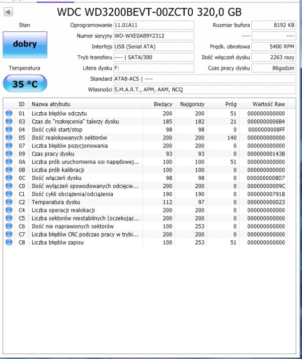 Dysk HDD 2,5" WD 320GB WD3200BEVT - obrazek 2